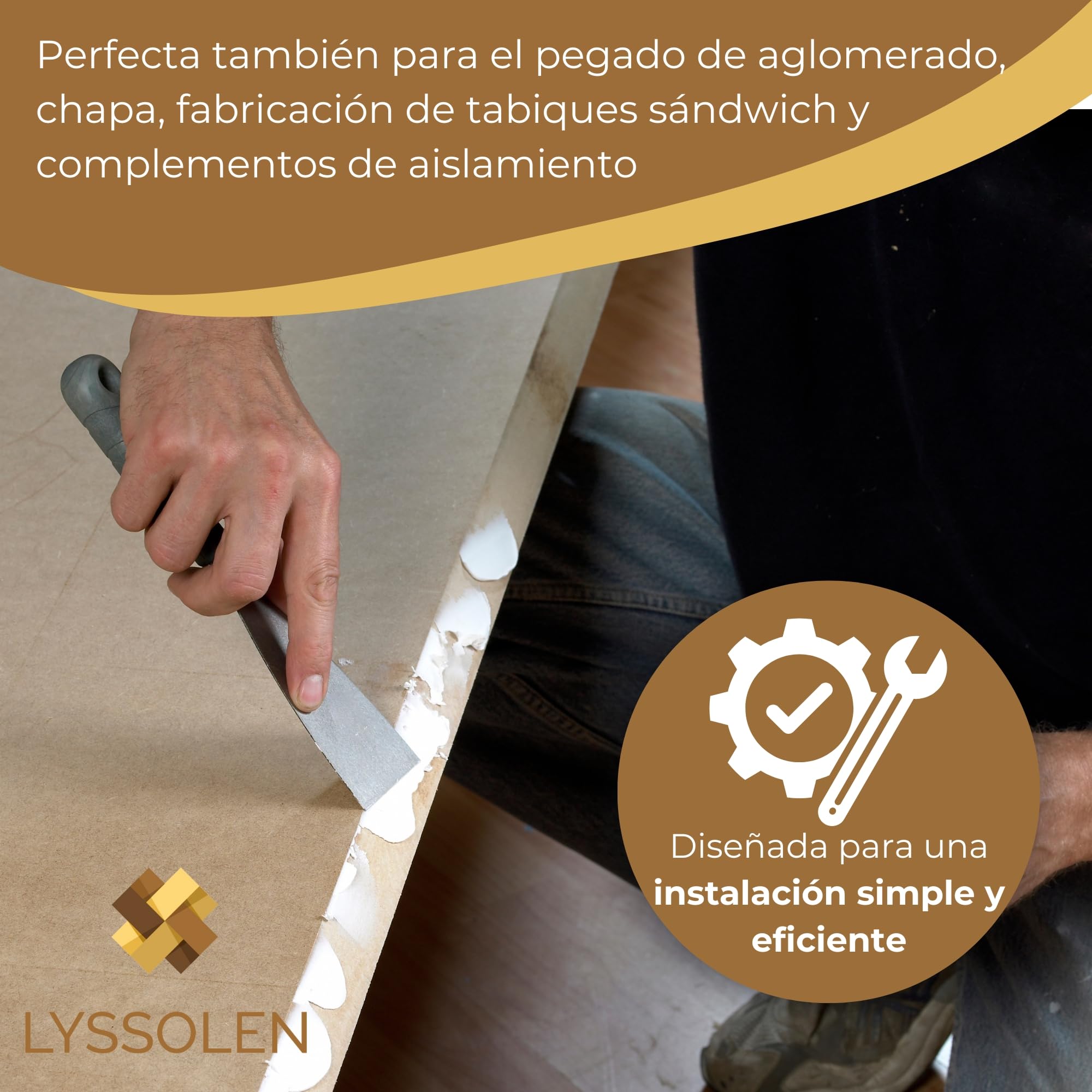 Cola de Poliuretano Extrafuerte para Madera y Parquet 0,5 kg - Adhesivo Estructural D4 Resistente al Agua - Ideal para Tarimas, Aglomerado, Chapa y Aislamiento Térmico - De Alta Densidad