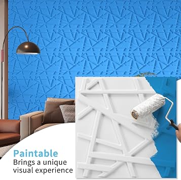 Art3d 20 Pack Decorative 3D Wall Panels, 19 Sq.Feet PVC Interior Wall Decor, 11.8x11.8, White