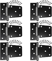 Letowe Heavy Duty Gate Hinges 6 Pack, 3.5 Inch Black Iron Thick Steel for Shed Barn Fence Swing Doors - Screws Included