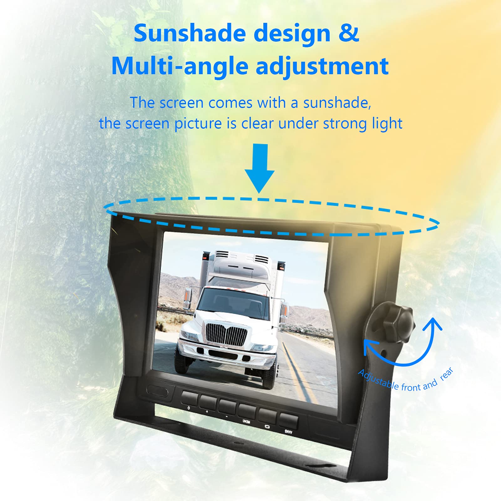 Podofo Camera de Recul,Caméra de Recul pour Voiture avec Bonne Vision Nocturne,Caméra Etanche IP69,7 Pouces LCD Moniteur pour Camping Car/Camion/RV/Remorques/Agricole(12V-24V)