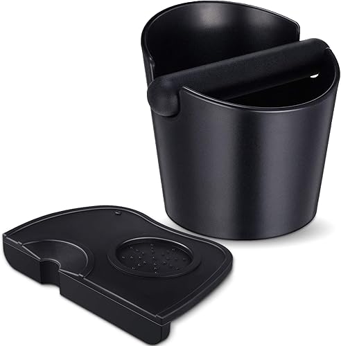 Juego de 2 piezas de caja de expreso y alfombrilla de manipulación de café, herramientas fiables de barista con barra de golpeo extraíble, base