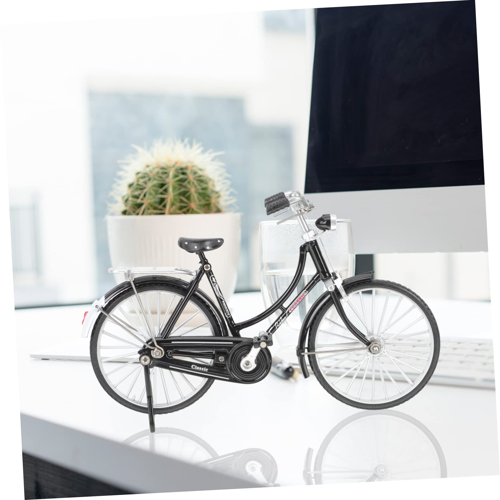 Modèle Vélo Métal Bureau Modèle Vélo Vintage En Alliage - Sculpture Décorative Avec Pompe à Air Pour Maison Et Bureau Statue Vélo Miniature