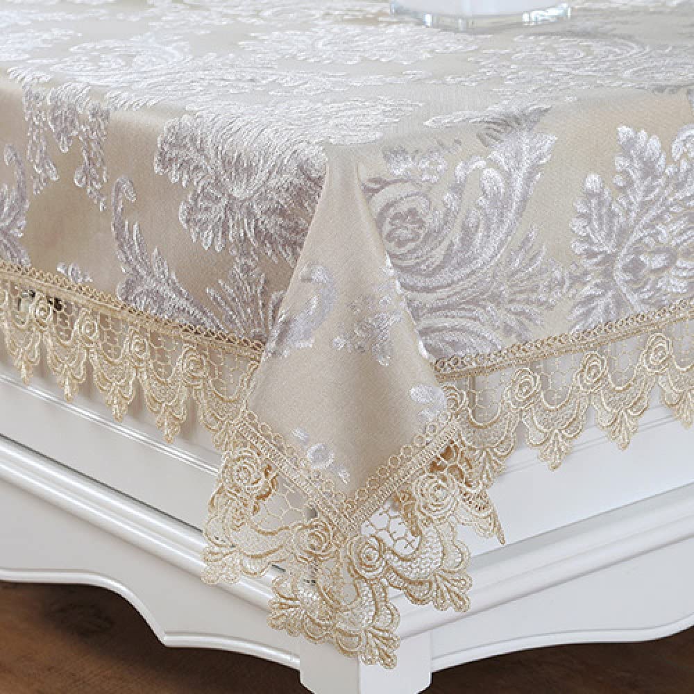 Nappe petite table carrée et rectangulaire champagne en tissu isolant thermique salon