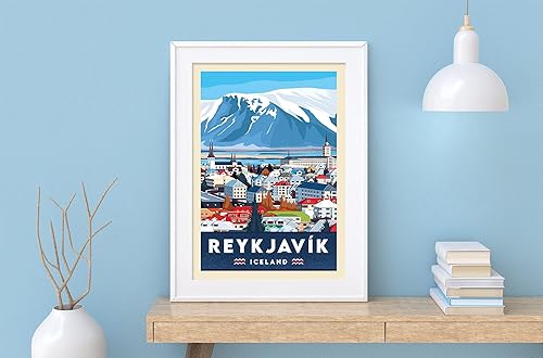 Miniatura 6 de Reykjavík - Póster de viaje de Islandia Reykjavík para decoración de pared de Reykjavík, ilustración de viaje, póster de Islandia, día de San