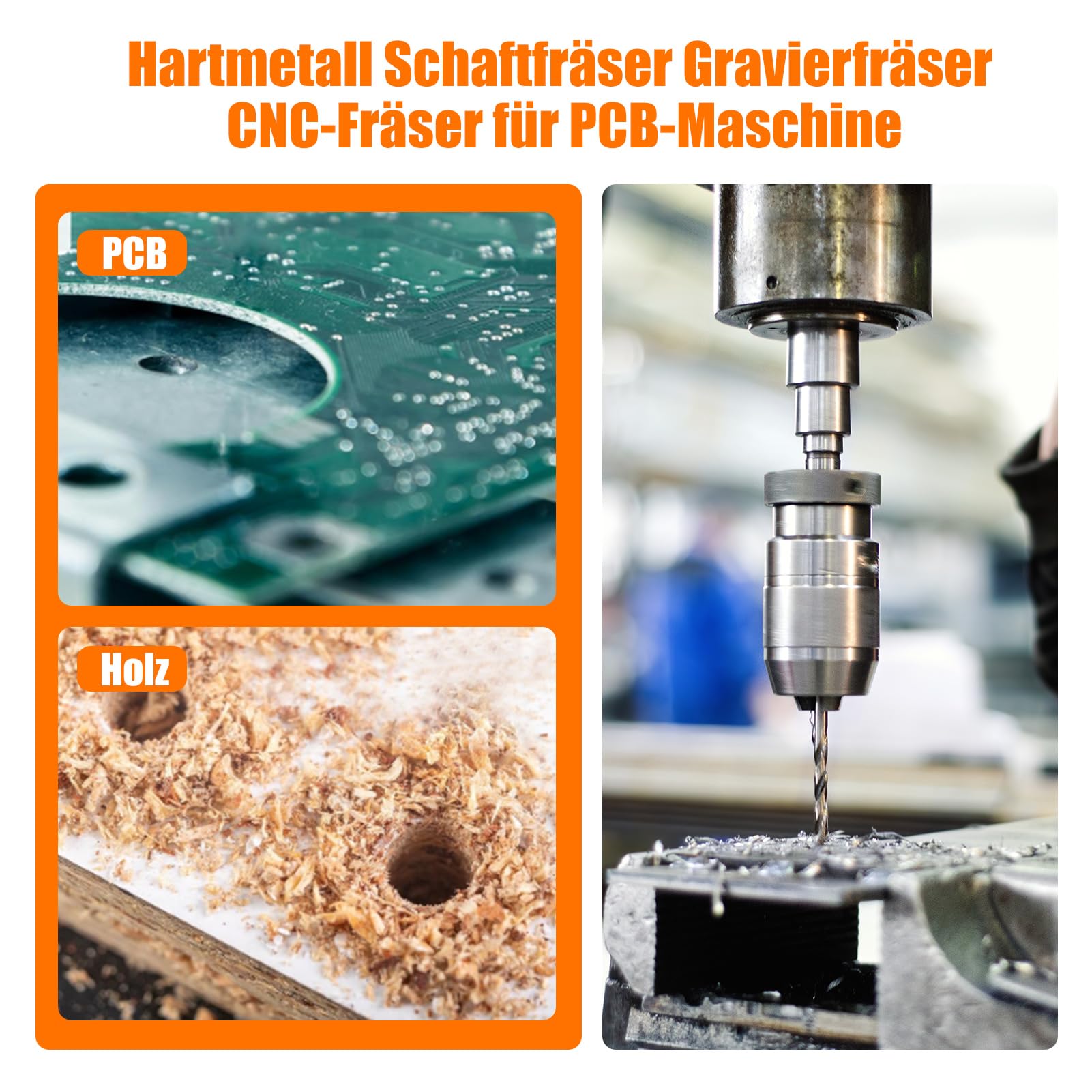 EU_HOZLY Lot de 10 embouts de gravure en carbure de tungstène pour machine de circuit imprimé CNC 3,175 mm 0,6 mm