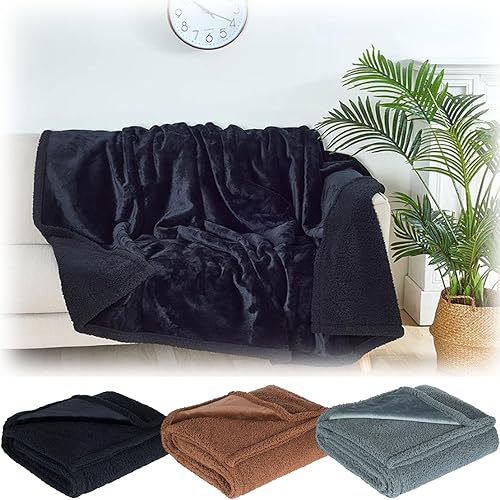 Loveblanket - The Waterproof Blanket, Love-Blanket Waterproof For Couples, Waterproof Dog Blanket, Waterproof Pet Blanket For Dog Cat, Fleece Blanket For Bed Furniture Protector (Black,S(28*40 in))