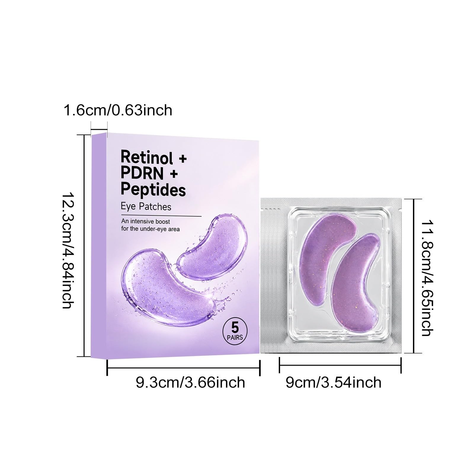 Collagen Peptide Eye Parches, Anti Wrinkle & Smile Line Parches for Face, Under Eye Mask for Fine Lines & Eye Bags Skin Care (5 Count)