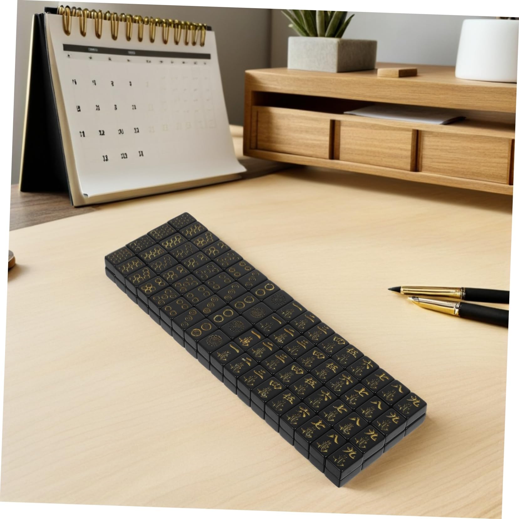 Tragbares Mahjong Reiseset aus Melamin für Unterwegs | Kompaktes Design, Leicht und Platzsparend, für Outdoor Treffen und Reisen