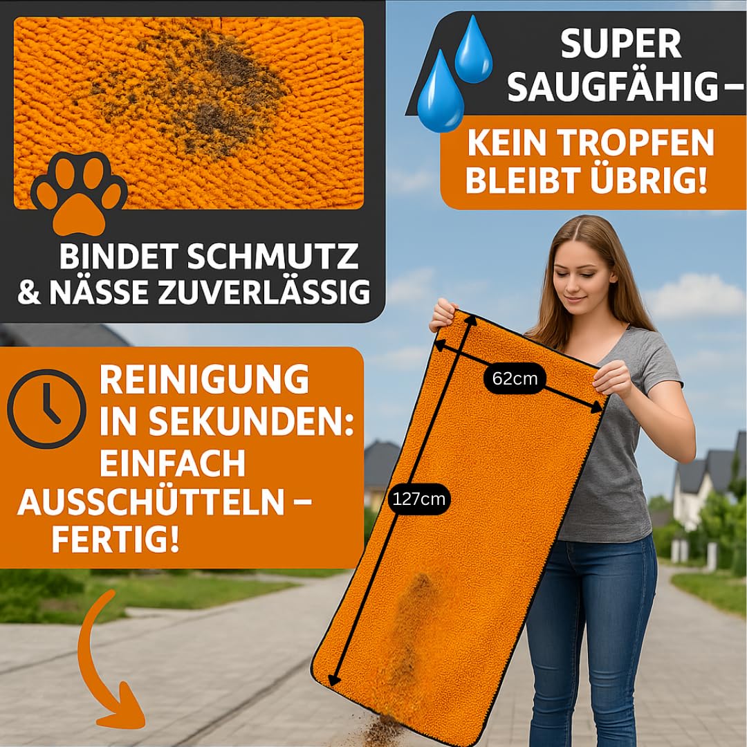 Hundedecke Auto Rückbank - wasserdichte Autoschondecke für Hunde mit festem Boden & Abnehmbarer Schmutzfangmatte, rutschfest & Kratzfest
