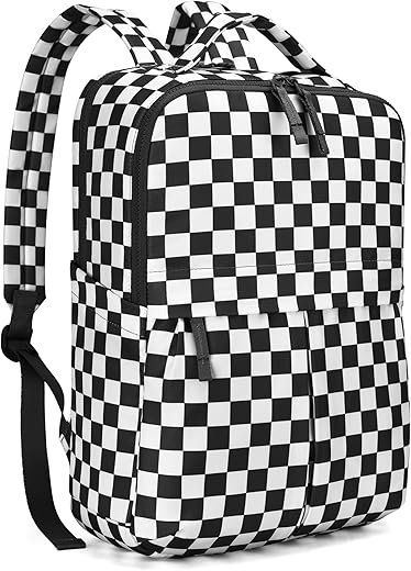 Stylish Checkered Women's Backpack with Laptop Compartment
