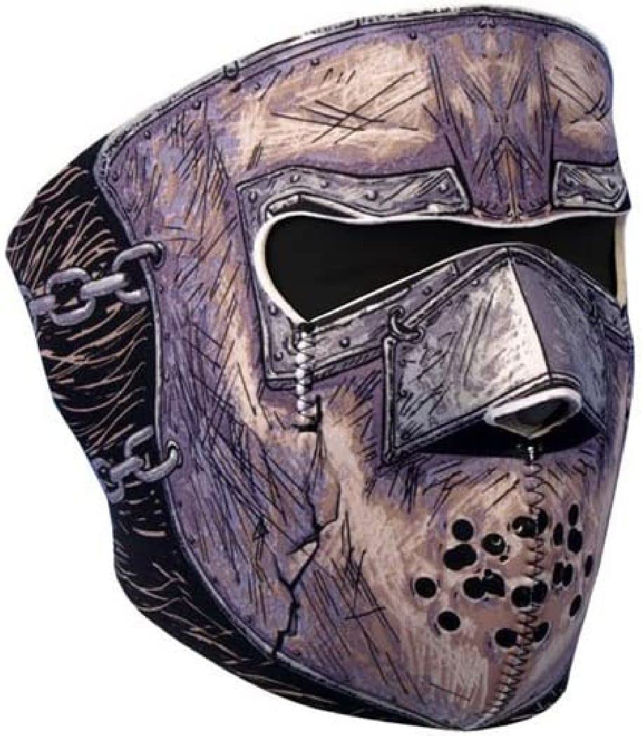 Miltacusa Neoprene Gothic Skull Full Face Reversible Motorcycle Mask [Hook & Loop Fastener -One Size]