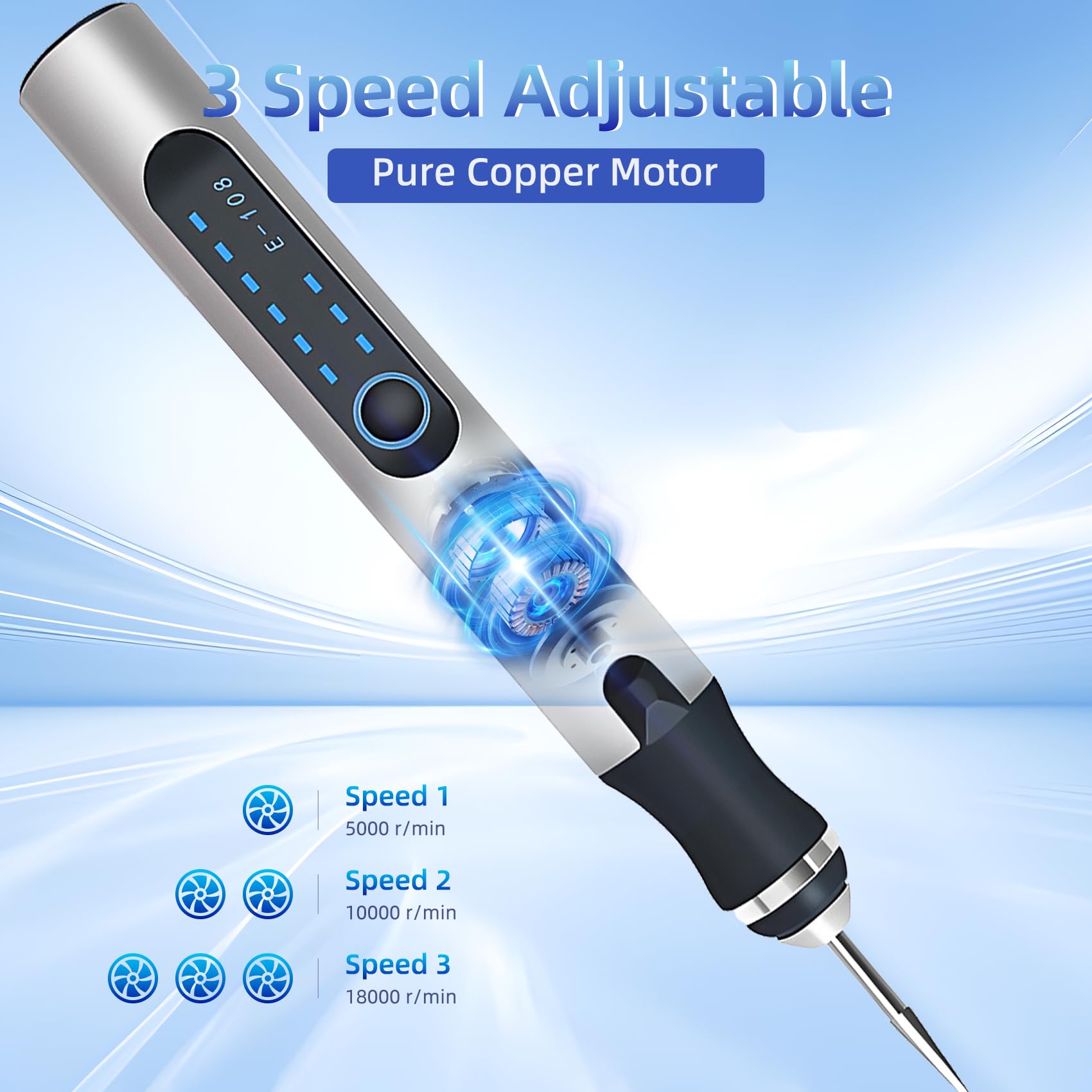 Penna per incisione elettrica, ricaricabile tramite USB, senza fili, kit portatile penna per incisione, strumento per incidere su vetro, legno, plastica, metallo, pietra