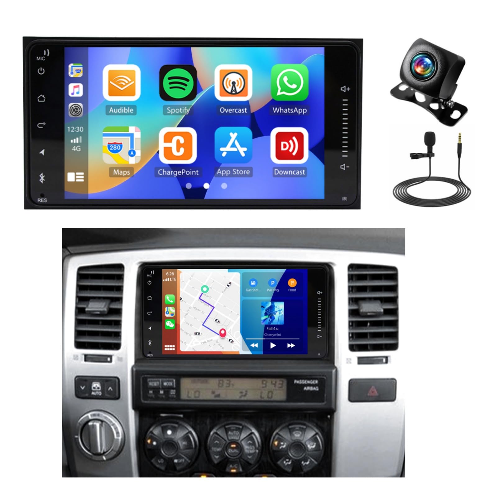 7'' Screen Radio for Toyota 4Runner 2003-2009 Tundra 2003-2006 Sequoia 2003-2007, for 4Runner Car Stereo Replacement with Wireless Carplay Android Auto/EQ/Backup Cam, 2+32G (fit Original JBL AMP)