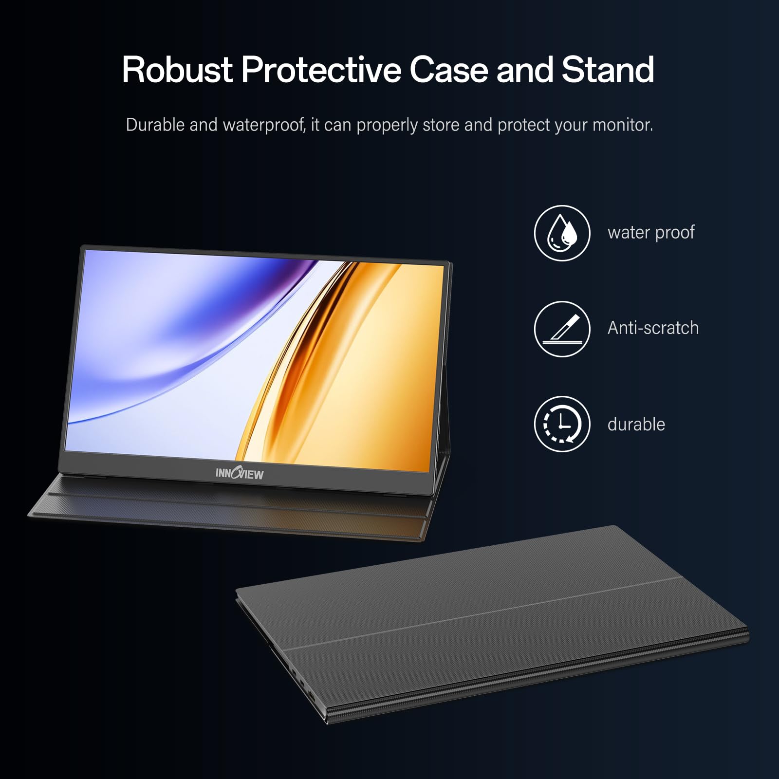 InnoView 2K Portable Monitor for Laptop 15.6" 2560×1440 QHD 100% sRGB Built-in Speaker USB C Standard HDMI External Second Screen for Mac Laptop Phone PS4/5 Xbox Switch view 7