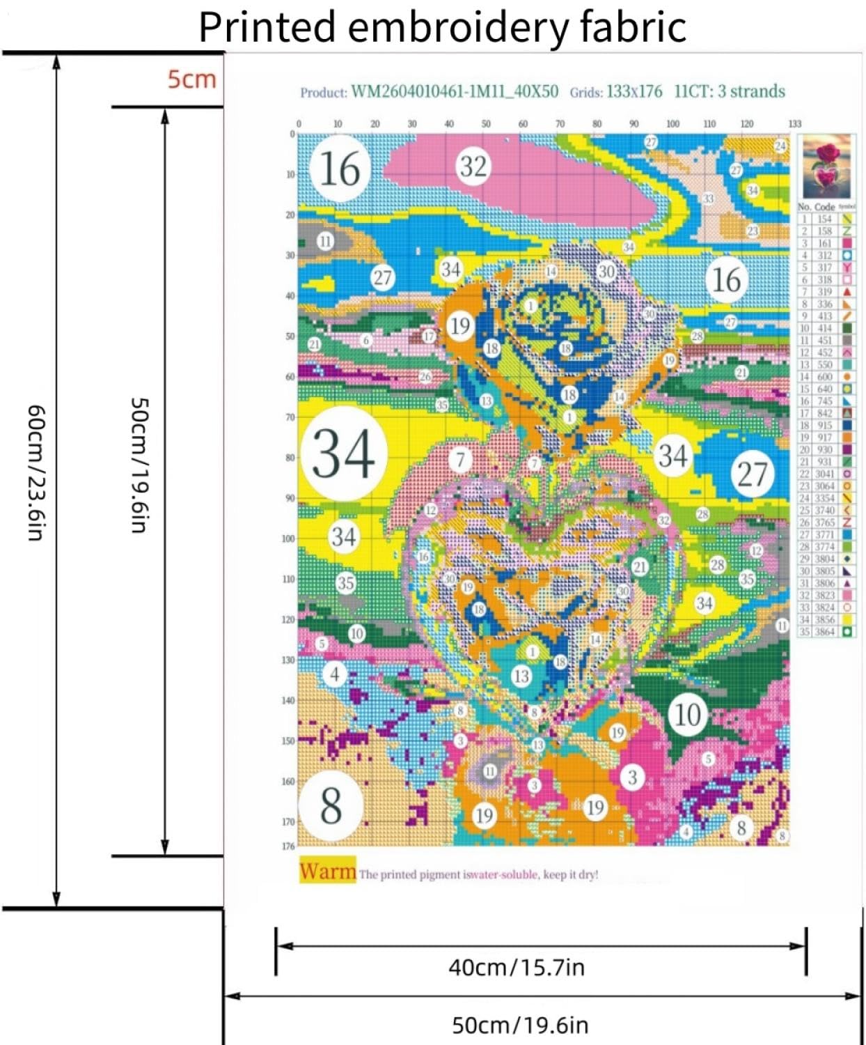 Kit Per Ricamo Con Perline Uccello fantastico Animale 9CT 40x50cm