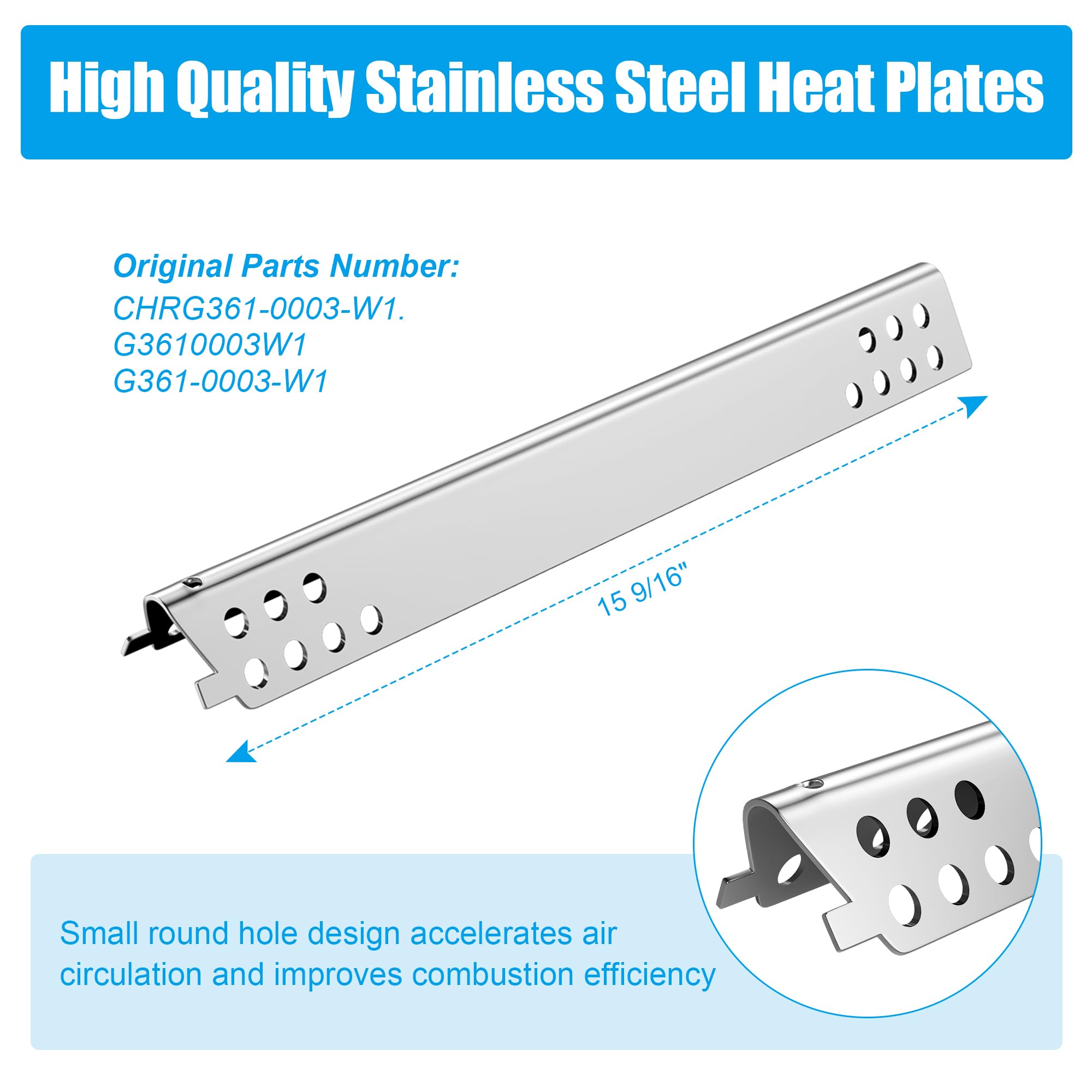 Outspark Grill-Ersatzteile für Charbroil Performance TRU-Infrared 450 3 Brenner 463370719 463371719 1,176,731,248.7 cm Heizzeltplatten und Grillbrenner für Charbroil G466-2500-W1