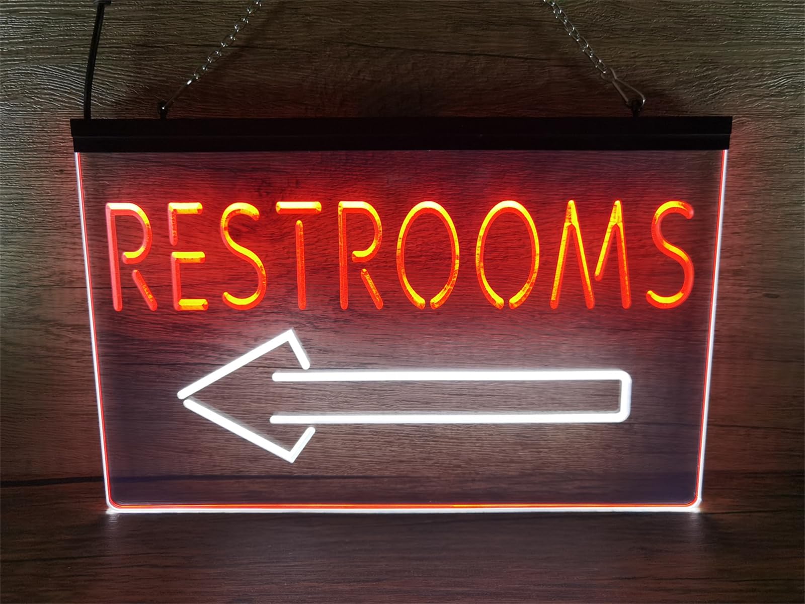 REWIS Restroom Arrow Point to Left LED Neon Signs