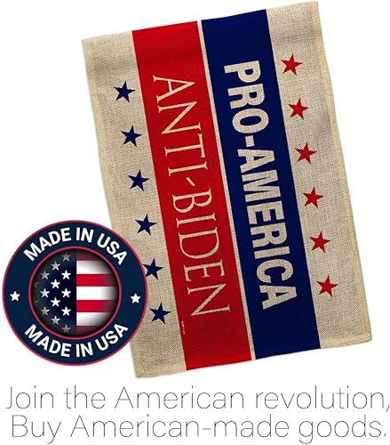 Miniatura 4 de Bandera de la casa de arpillera anti Biden de Estados Unidos, presidente político, demócrata, republicano, fiesta del té de Estados Unidos, pancarta