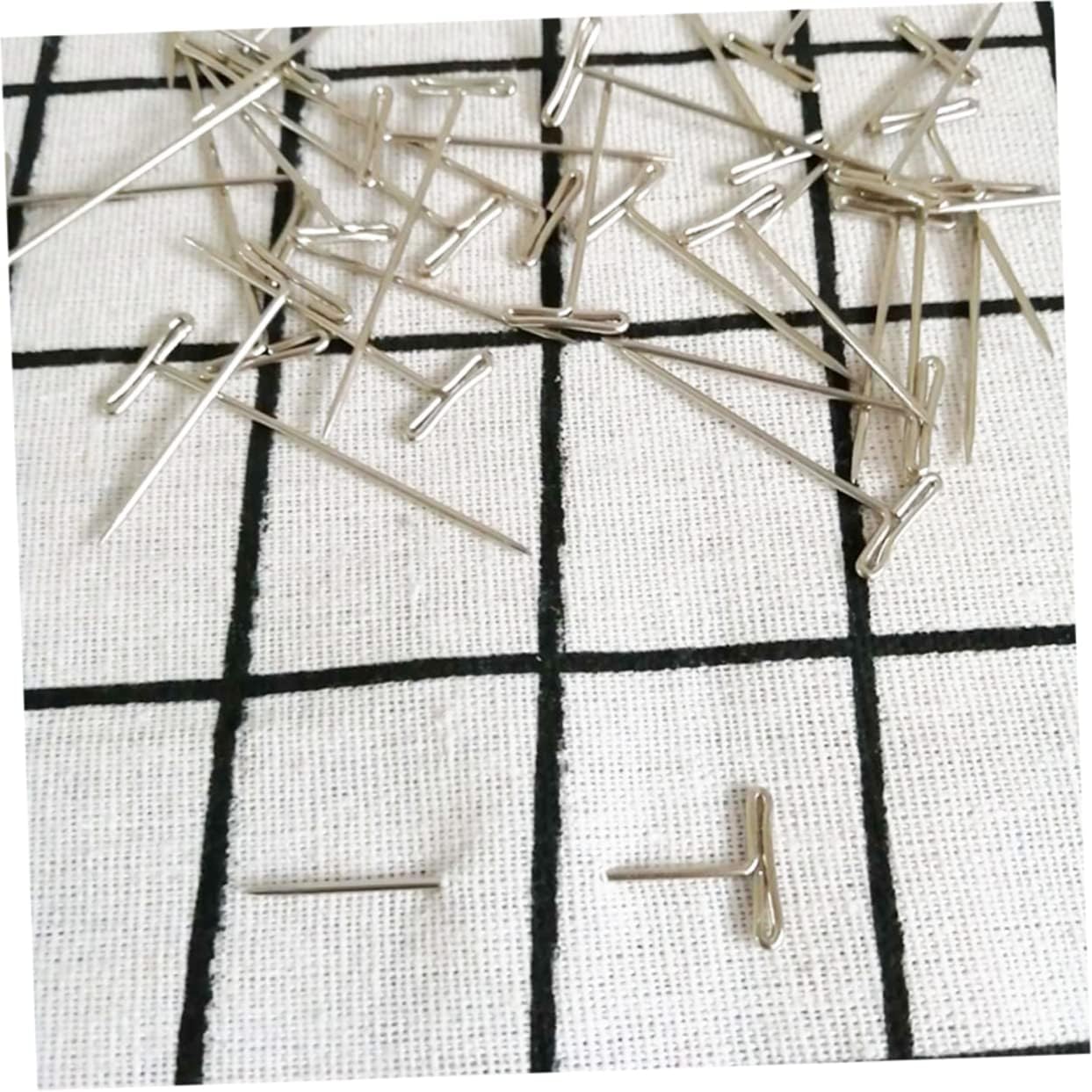 Tofficu 300pcs Stainless Steel Wig T- Set T- for Wig Sewing Blocking and Knitting with Plastic Storage Box for Tailoring and Crafting
