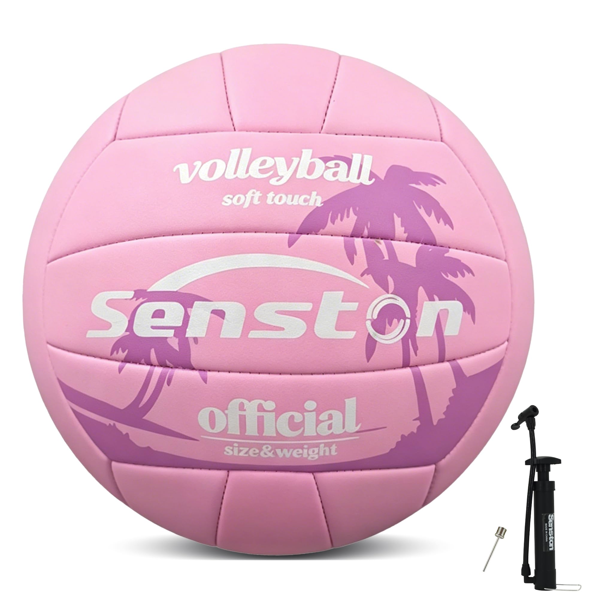 Senston Volleyball Größe 5 Mit Pumpe Wasserfest Weich Beachvolleyball | Wasserfest, weicher Griff, abriebfest, rutschfeste Oberfläche, für Strand/Beach/Indoor, inkl. Pumpe