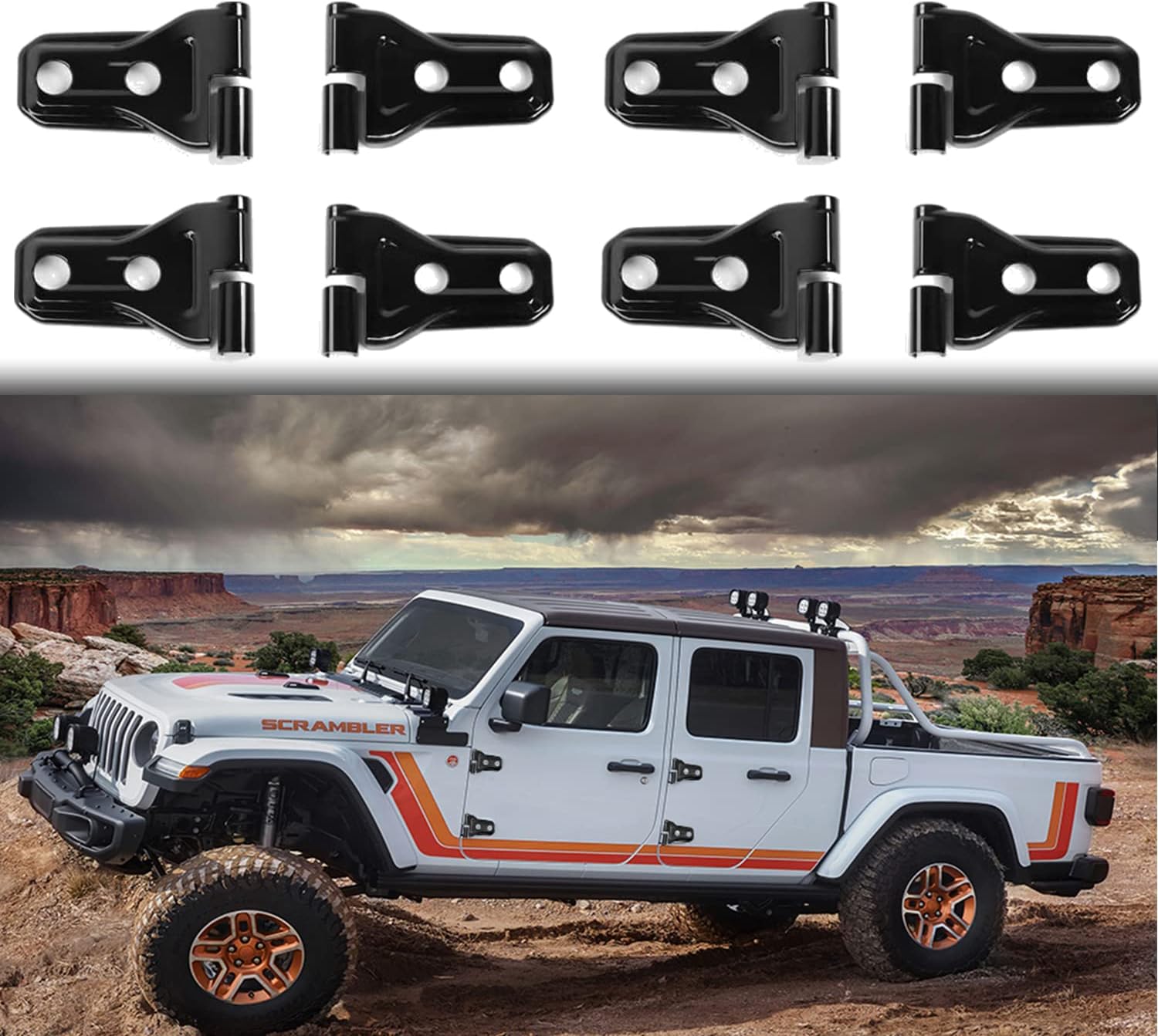 WFPOWER 8PCS Door Hinge Cover Trim Exterior Accessories Compatible with 2018-2021 Jeep Wrangler JL JLU Sports Sahara Freedom Rubicon Unlimited Gladiator JT 2-Door & 4-Door Black