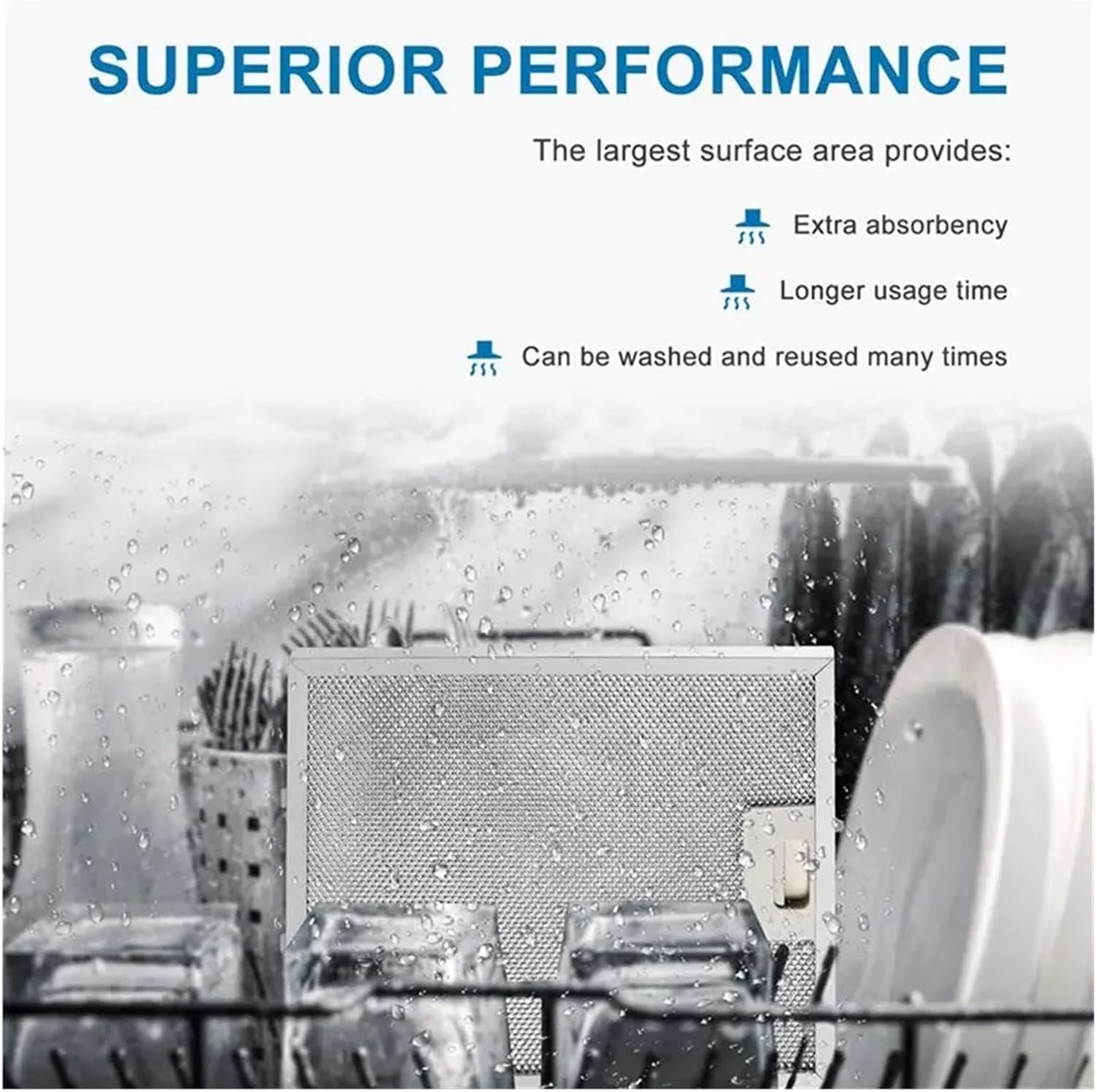 N98R 6X Suitable For W10169961A Range Hood Filter With 5-Layer Aluminum Mesh Exhaust Grease Filter Range Hood Filter