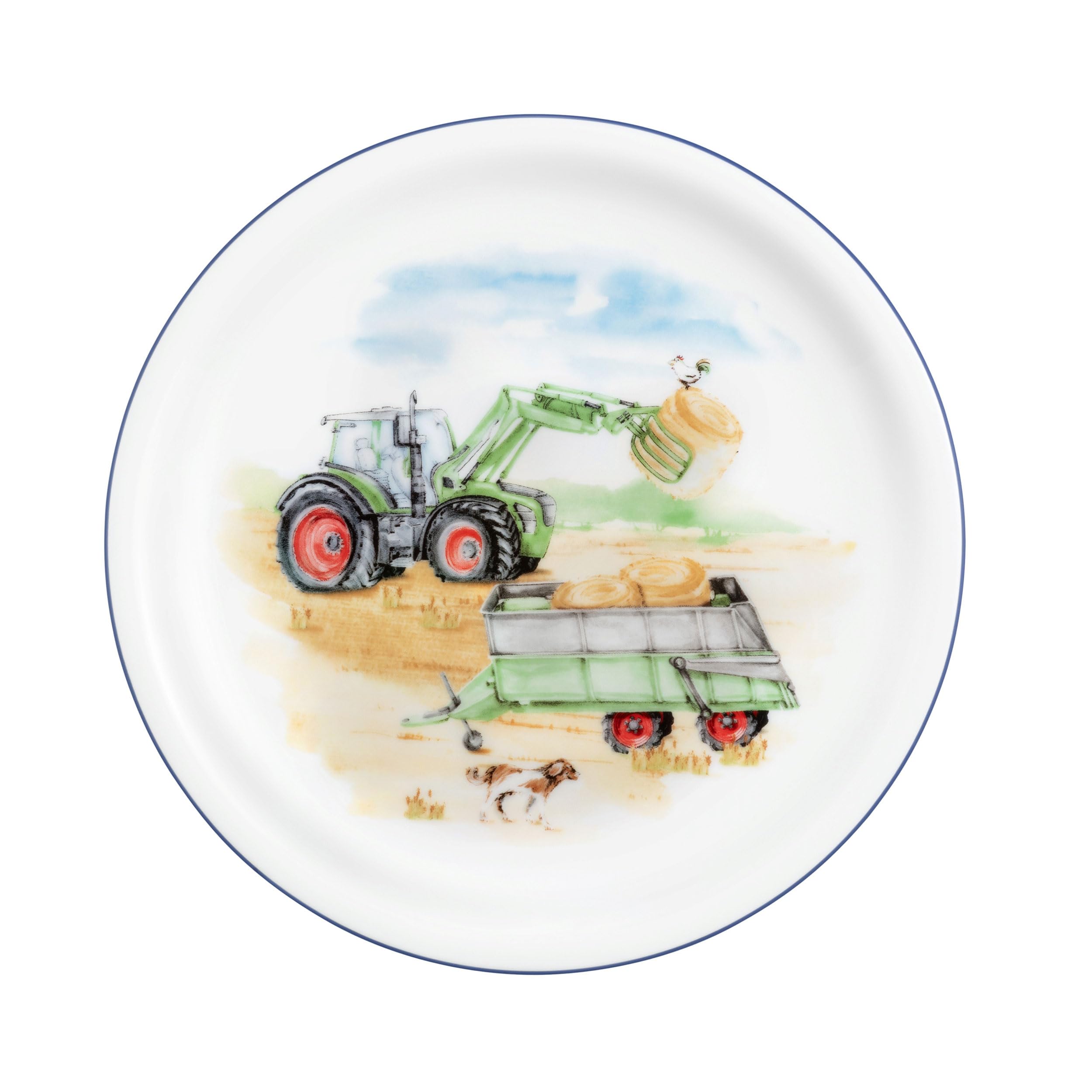 Assiette à petit-déjeuner Seltmann porcelaine incassable motif tracteur