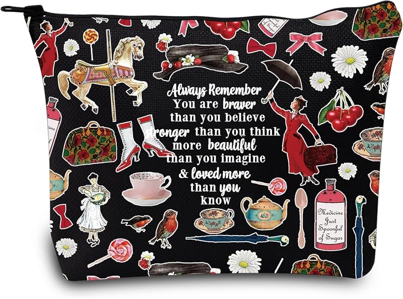 Necessaire LEVLO Mary Movie em lona preta Always Mary Black, 1 unidade