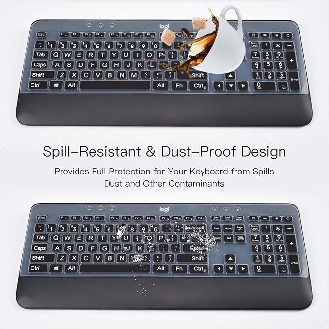 Protector de teclado para Logitech MK540 MK545 en silicona, negro miniatura 5