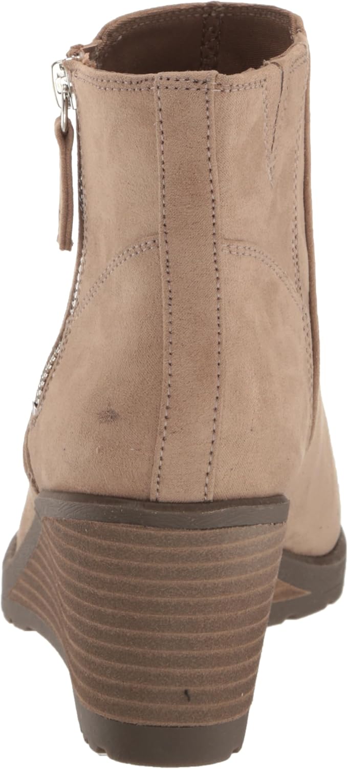 Dr. Scholl's Shoes Women's Chloe Booties Ankle Boot, Taupe Fabric, 11 Wide - Image 3