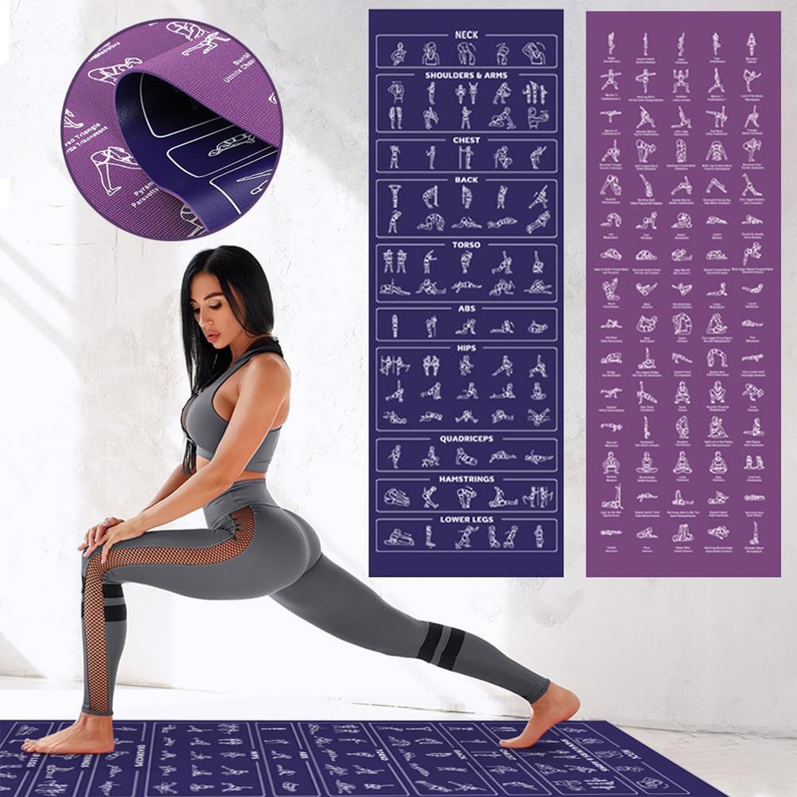 Tappetino Yoga Antiscivolo Doppio Lato Pavimento | Tappetino Da Allenamento Attrezzatura Sportiva Per Palestra Casa Playground Fitness Viaggio Allenamento Equilibrio Ginocchia