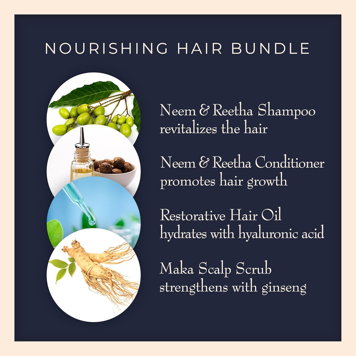Haircare Set - Neem & Reetha Nourishing Shampoo And Conditioner, Restorative Hair Oil, and Scalp Scrub - Conditioning, Clarifying Treatments For All Hair Types - Earth-Friendly Design - 4 pc