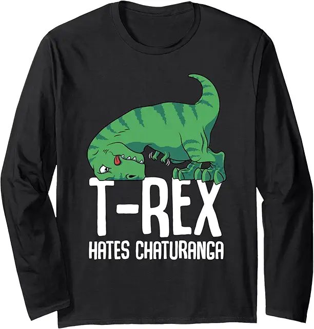 Camiseta Chaturanga Yoga T-Rex Dinosaurio Divertida Brazos Cortos