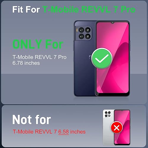 Miniatura 4 de ATUMP Funda para T-Mobile REVVL 7 Pro 5G con (2 Piezas) Protector de Pantalla HD, Resistente a Golpes de Servicio Pesado con Soporte Metálico de