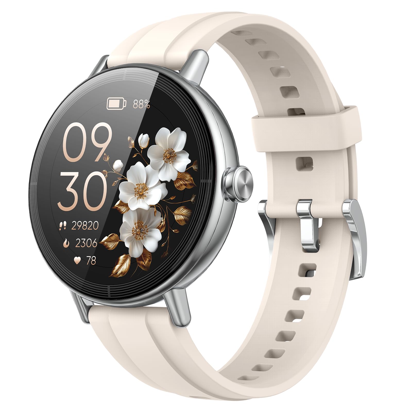 Smartwatch Donna, 1.27"HD Orologio Smartwatch con Chiamata Bluetooth, 2026 Orologio Contapassi con Sonno/Cardiofrequenzimetro, 100+ Sportive Fitness Watch, IP68 Smart Watch per Android iOS, Bianco