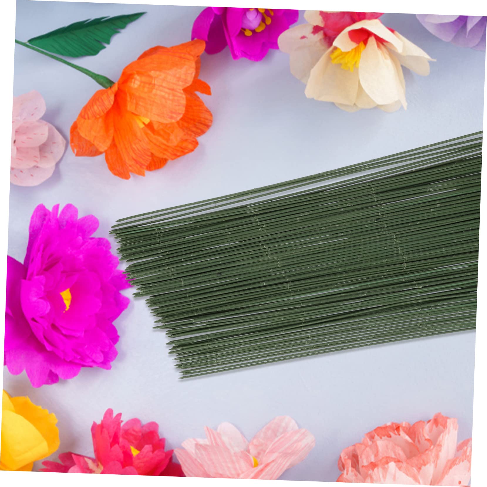 100 Tiges Métalliques Vertes Pour Fleurs Artificielles – Idéal Mariage, DIY & Décoration Florale