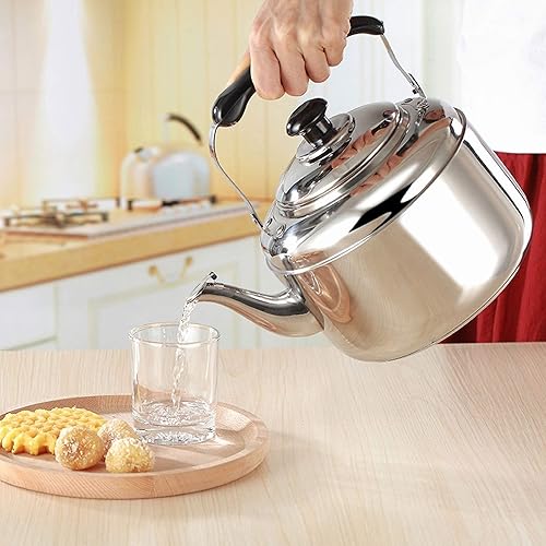 Miniatura 4 de Teapot, 3.2QT Silver Tea Kettle, Stainless Steel Whistle Teapot, Stove Top Whistling Tea Pots, Food Grade Teakettles