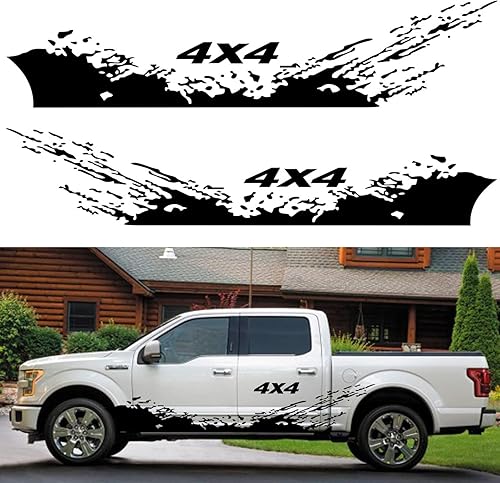Calcomanías de camión, calcomanías laterales grandes para camión, camioneta, SUV, calcomanías de automóvil de rayas de carreras de 4 x 4,