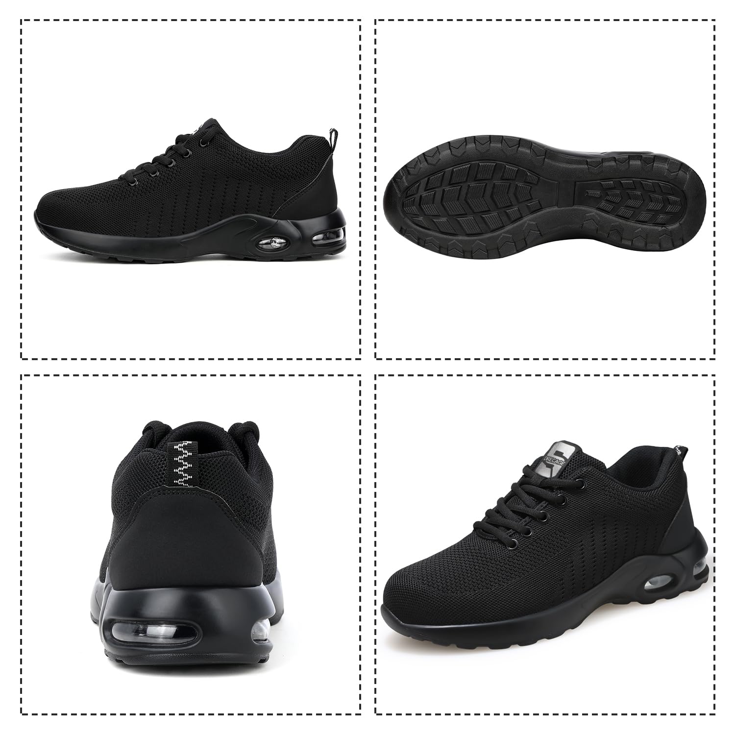 Scarpe da lavoro da donna, leggere, antinfortunistiche, traspiranti, sportive, con punta in acciaio, antiscivolo, con punta in acciaio