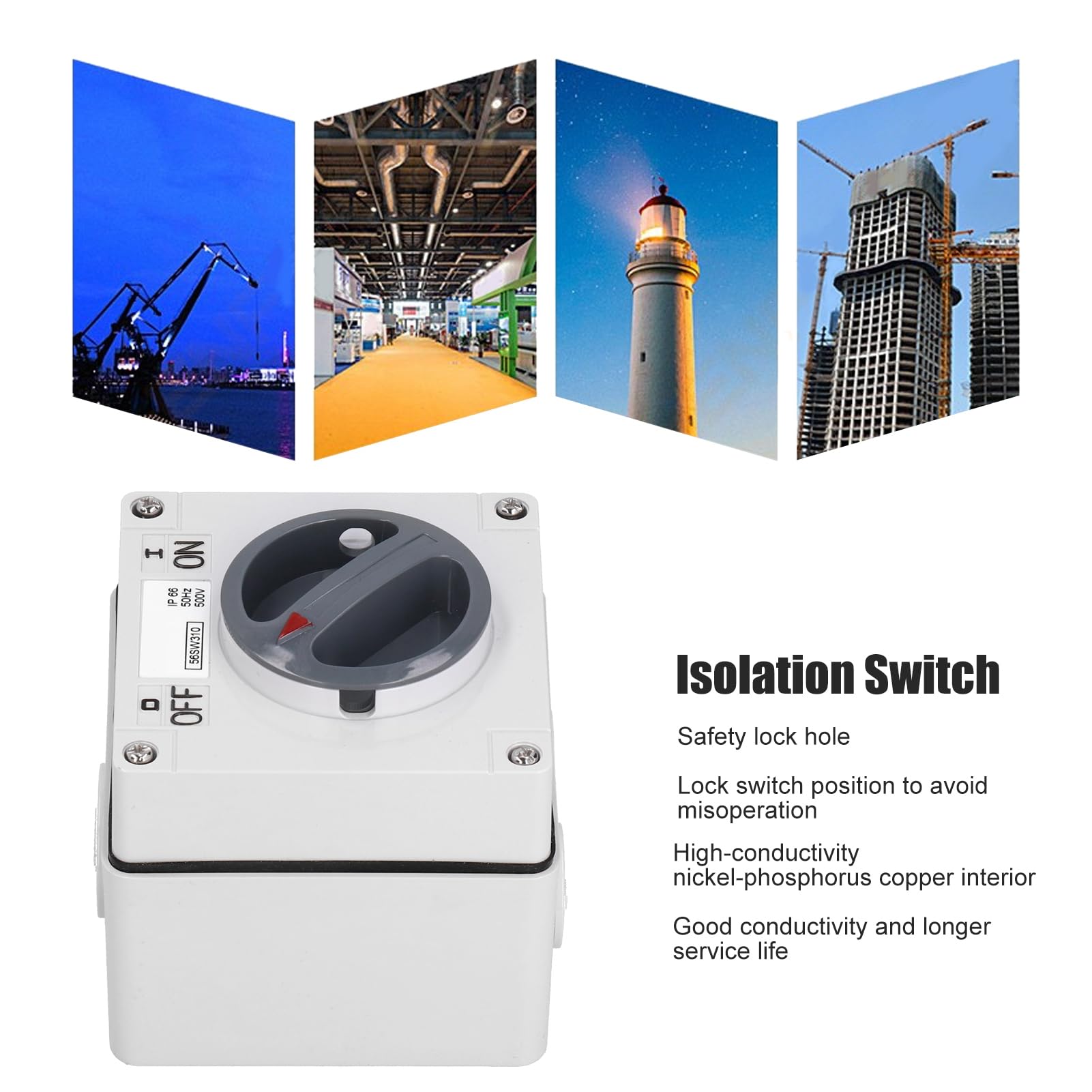 ANKROYU Outdoor Waterproof Switch Socket, Socket Ip66 Lock Position Strong Sealing Dustproof Isolation Control Switch for Industrial Control Components(3P32A)