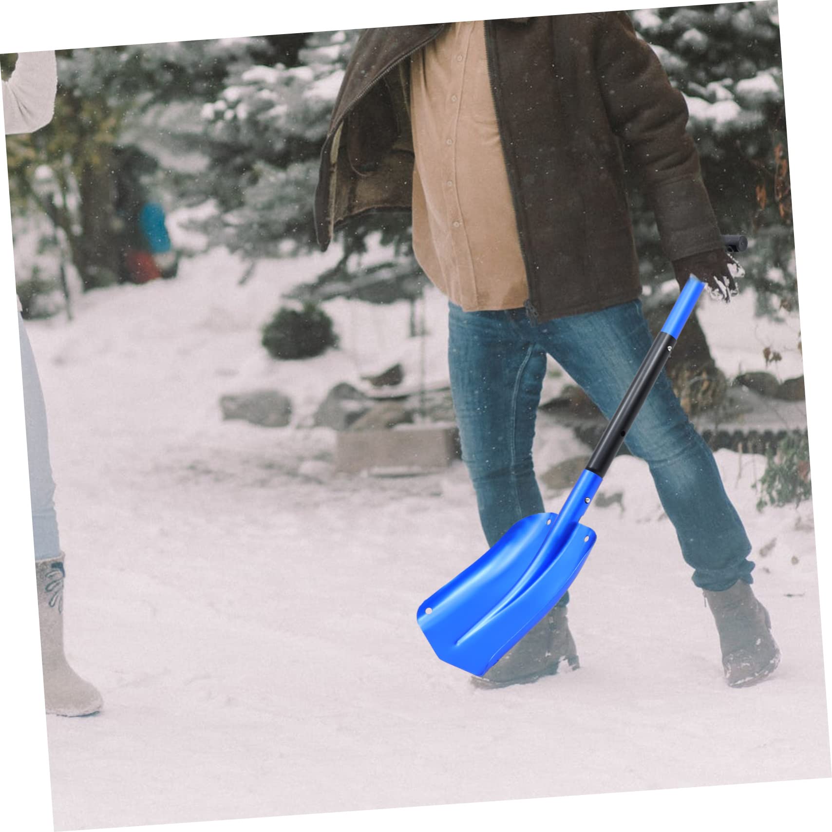 Pala da Neve Pieghevole in Lega di Alluminio, Blu, 1 Pezzo | Manico Ergonomico, per Uso in Condizioni Nevose, Attrezzo Multifunzione per Ghiaccio e Terra