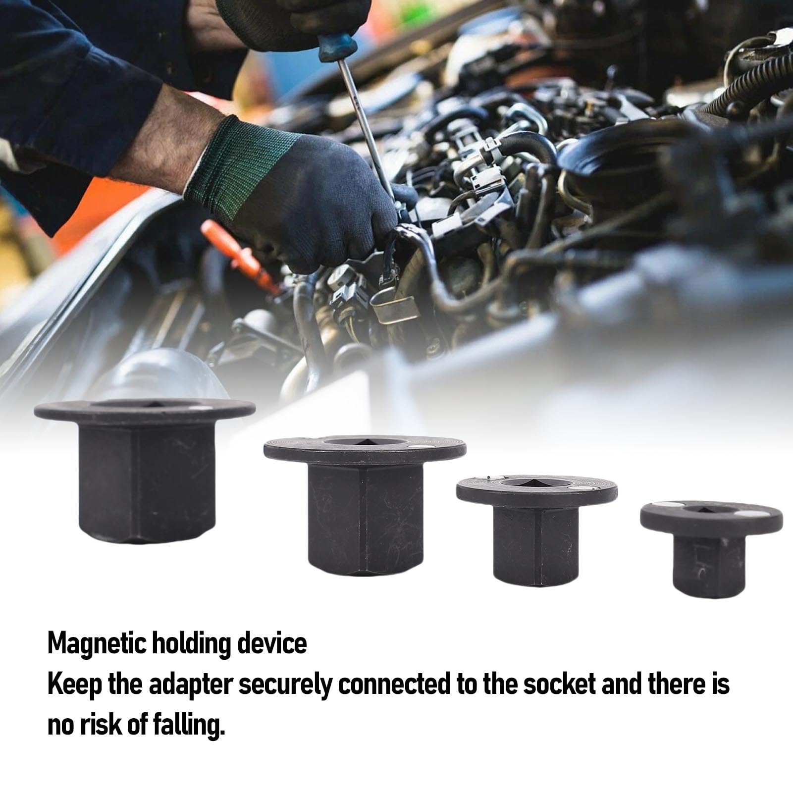 Low Profile Impact Socket Adapter Set, 4PCS Drive Ratchet Adapter Set 1in M-3/4in F 3/4 in M-1/2in F 1/2in M-3/8in F 3/8in M-1/4in F - Image 3