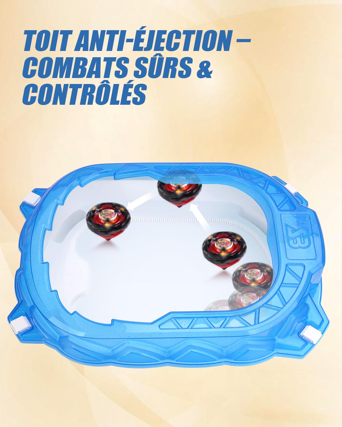 Kit de Démarrage X Stadium – Arène avec 6 Toupies de Combat, 2 Lanceurs, Piste d’Accélération & Toit Protecteur. Cadeau pour Enfants dès 6 Ans