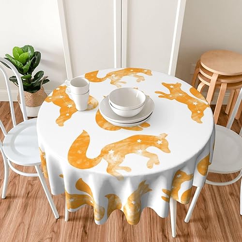 Miniatura 10 de Daisy Tablecloth Round Table Cloths 60 Inch Wrinkle Resistant Picnic Table Covers Washable for Kitchen Party Fall Decorations for Home