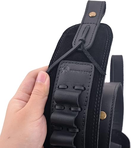 Miniatura 6 de Soporte de munición de cuero para rifle con asa de asa, correa de cartucho de pistola para 45-70 .30-30 .30-06 .357 .38 .35