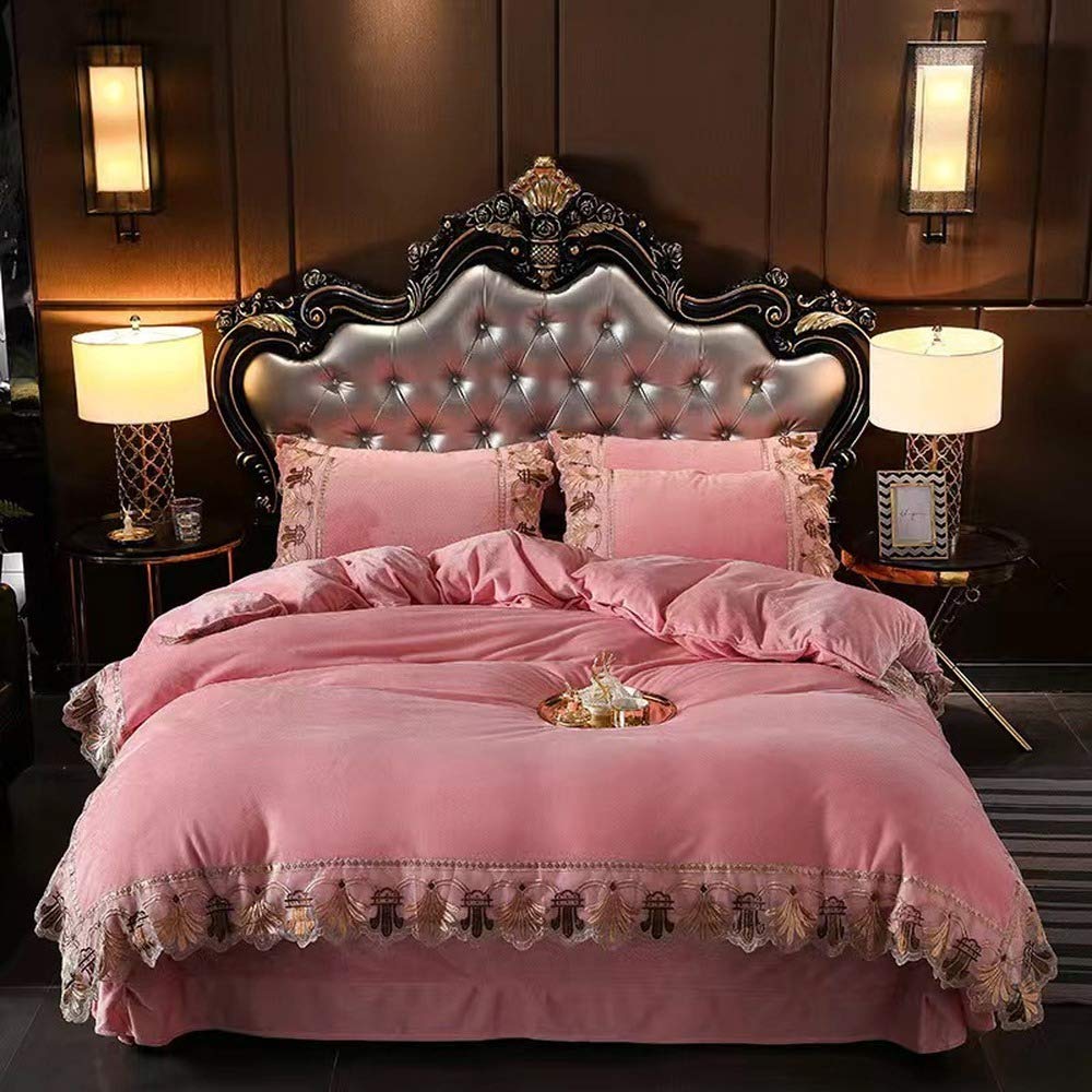 Housse de couette en velours cristal Queen | Parure de lit brodée haut de gamme