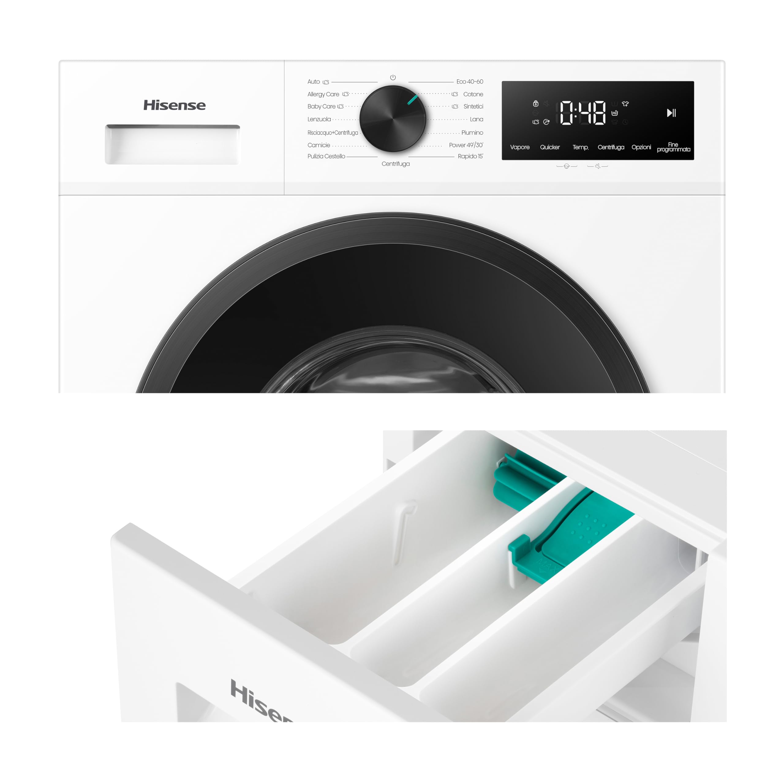 Hisense WF1I7022BWJ NUOVA Lavatrice Slim 7 kg, 1200 rpm, 15 Programmi, Display Touch, Motore Inverter, Programma Rapido 15’, Fine Programmata, AutoMix Dispenser, Classe A