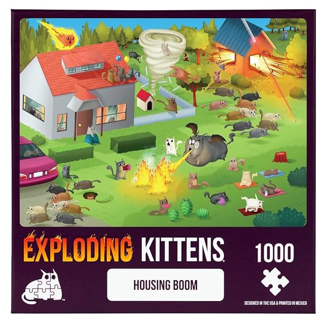 Exploding Kittens - PBOOM-1K-6 - Housing Boom - 1000 Piece Jigsaw Puzzles For Family Fun & Game Night