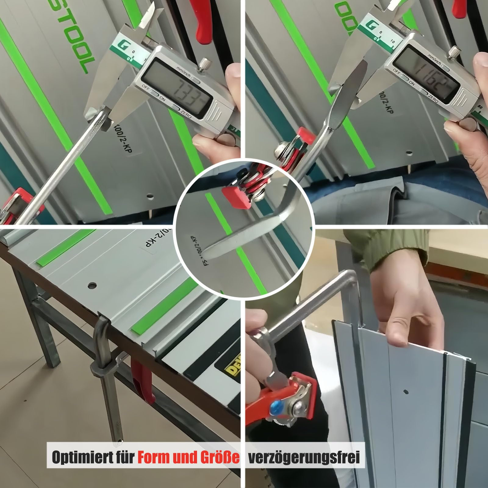 2 stuks hefboomklem - volledig stalen tafelklem met hendelgreep, snelspanner, klem met 160mm capaciteit en 60mm keeldiepte voor slijpen, snijden