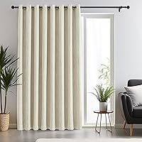 Vista 29 de Melodieux Elegantes cortinas opacas de algodón para oscurecer la habitación, para sala de estar, dormitorio, con aislamiento térmico, paneles